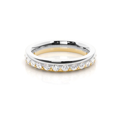 Two Tone Diamond Wedding Band