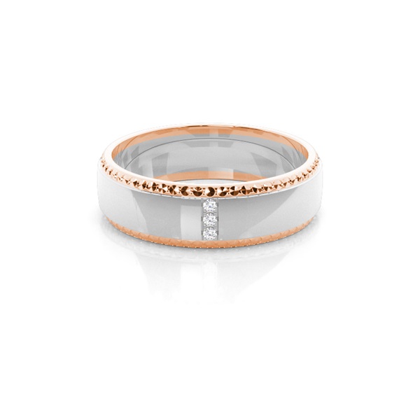 Two Tone Diamond Wedding Band