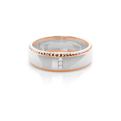 R / W Gold Men's Wedding Bands