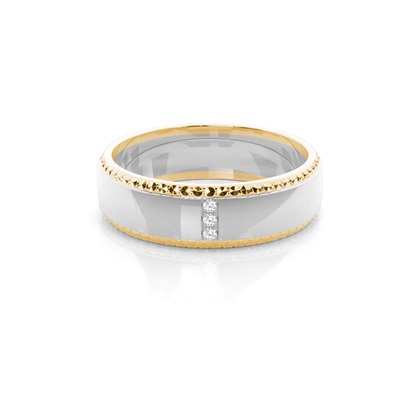Two Tone Diamond Wedding Band
