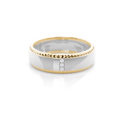 Two Tone Diamond Wedding Band