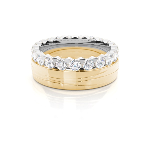 Two Tone Diamond Wedding Band