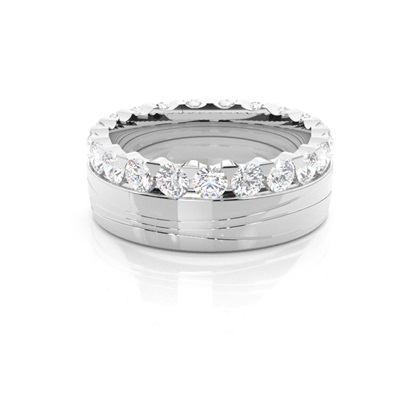 Two Tone Diamond Wedding Band