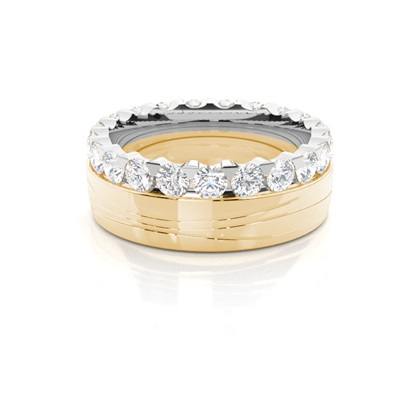 Two Tone Diamond Wedding Band