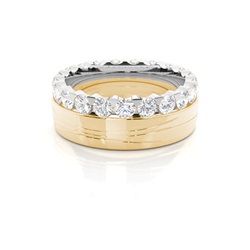 Two Tone Diamond Wedding Band
