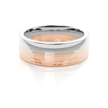 R / W Gold Men's Wedding Bands