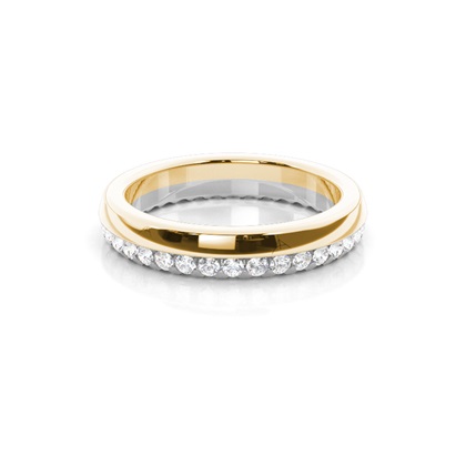 Two Tone Diamond Wedding Band