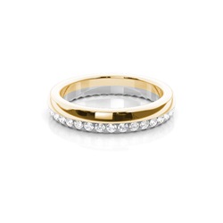 Two Tone Diamond Wedding Band