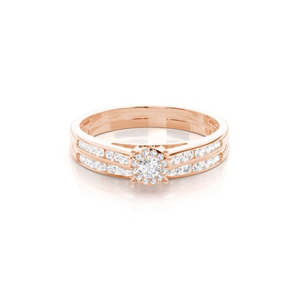 Rose Gold Bridal Set Diamond Engagement Rings