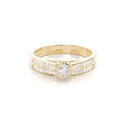 Channel Setting Round Diamond Bridal Set Engagement Ring