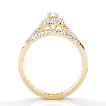 Yellow Gold Bridal Engagement and Wedding Bands Ring Sets