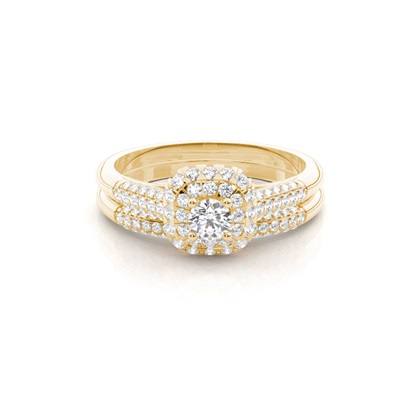 Yellow Gold Bridal Set Diamond Engagement Rings