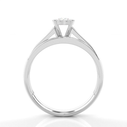 Micro Prong Setting Round Diamond Bridal Set Engagement Ring