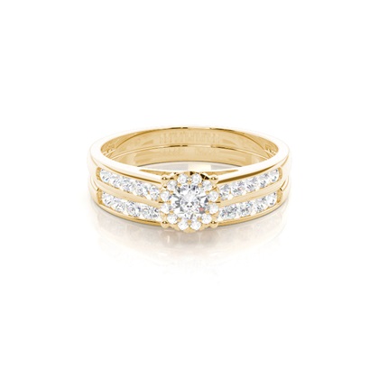 Yellow Gold Bridal Set Diamond Engagement Rings