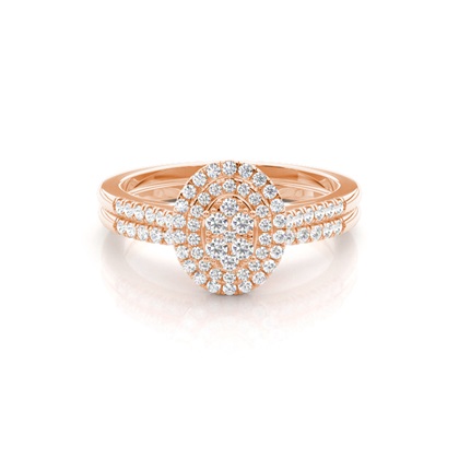 Rose Gold Bridal Set Diamond Engagement Rings