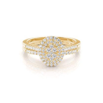 Yellow Gold Bridal Set Diamond Engagement Rings