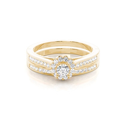 Yellow Gold Bridal Set Diamond Engagement Rings