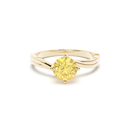 Prong Setting Solitaire Yellow Diamond Engagement Ring