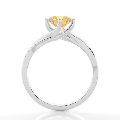 Solitär Verlobungsring mit gelbem Diamant in Krappenfassung