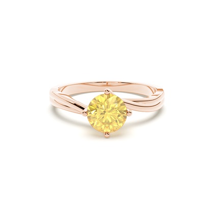 Prong Setting Solitaire Yellow Diamond Ring