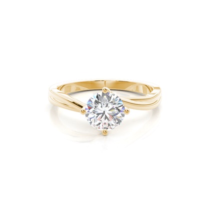 Yellow Gold Solitaire Diamond Rings 