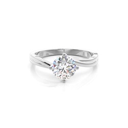 Solitaire Diamond Verlobungsring mit Zinkeneinstellung