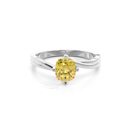 Prong Setting Solitaire Yellow Diamond Engagement Ring