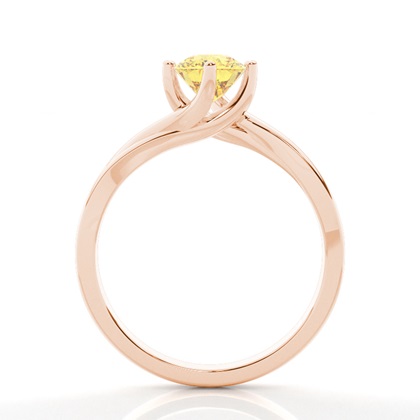 Solitär Verlobungsring mit gelbem Diamant in Krappenfassung