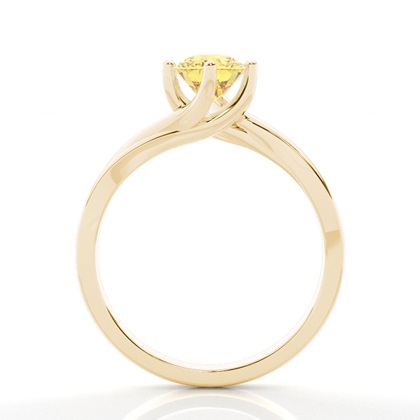 Prong Setting Solitaire Yellow Diamond Engagement Ring