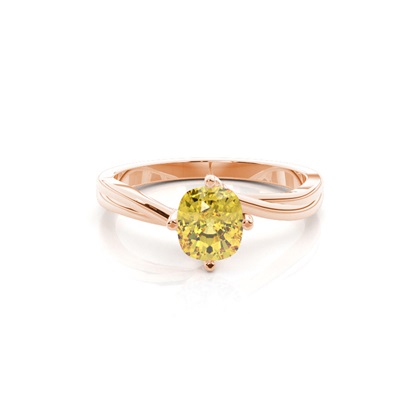 Prong Setting Solitaire Yellow Diamond Ring