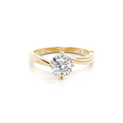 Yellow Gold Solitaire Diamond Rings 