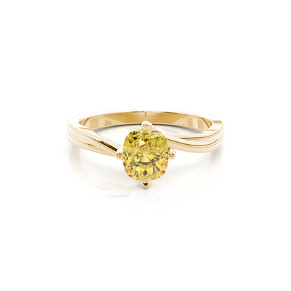 Prong Setting Solitaire Yellow Diamond Ring