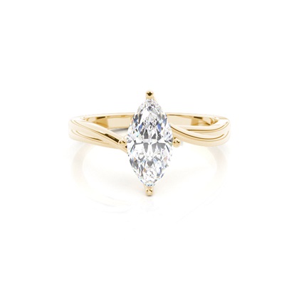 Yellow Gold Solitaire Diamond Rings 