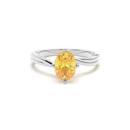 Prong Setting Solitaire Yellow Diamond Engagement Ring