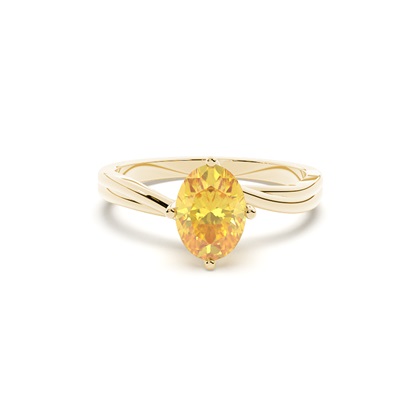 Prong Setting Solitaire Yellow Diamond Engagement Ring