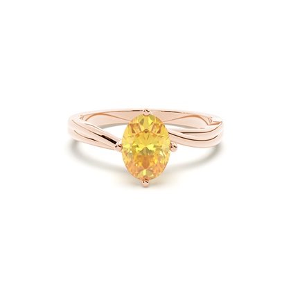 Prong Setting Solitaire Yellow Diamond Ring