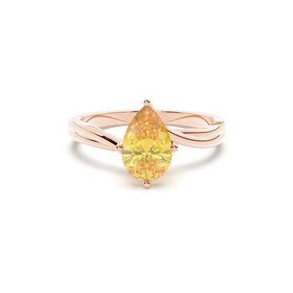 Prong Setting Solitaire Yellow Diamond Engagement Ring