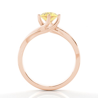 Solitär Verlobungsring mit gelbem Diamant in Krappenfassung