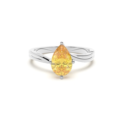 Prong Setting Solitaire Yellow Diamond Engagement Ring