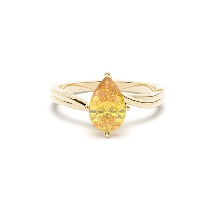 Prong Setting Solitaire Yellow Diamond Engagement Ring