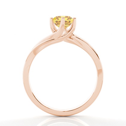 Solitär Verlobungsring mit gelbem Diamant in Krappenfassung