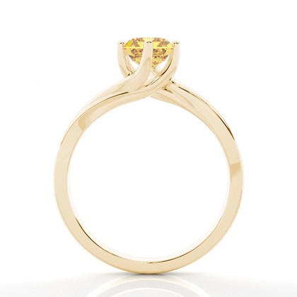 Solitär Verlobungsring mit gelbem Diamant in Krappenfassung