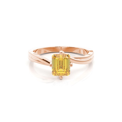 Prong Setting Solitaire Yellow Diamond Ring