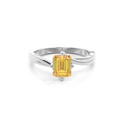 Prong Setting Solitaire Yellow Diamond Ring