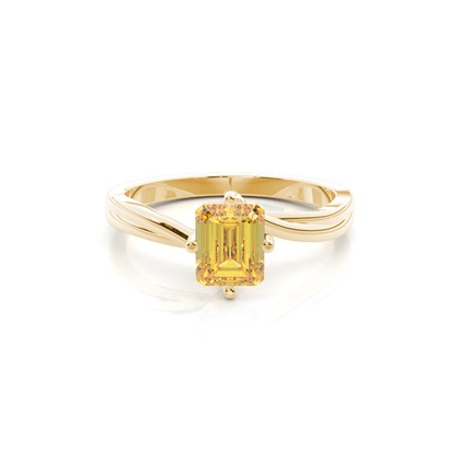 Prong Setting Solitaire Yellow Diamond Ring