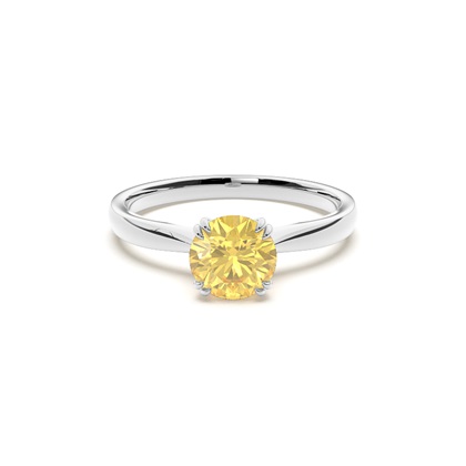 Prong Setting Solitaire Yellow Diamond Engagement Ring