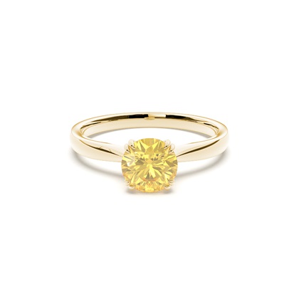 Prong Setting Solitaire Yellow Diamond Engagement Ring