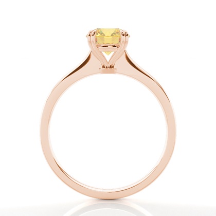 Solitär Verlobungsring mit gelbem Diamant in Krappenfassung