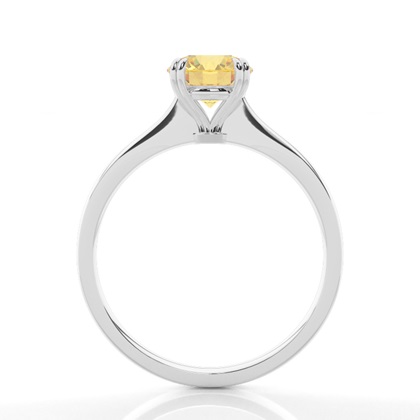 Solitär Verlobungsring mit gelbem Diamant in Krappenfassung