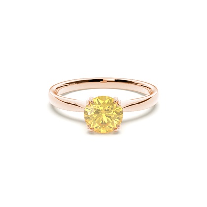 Prong Setting Solitaire Yellow Diamond Ring